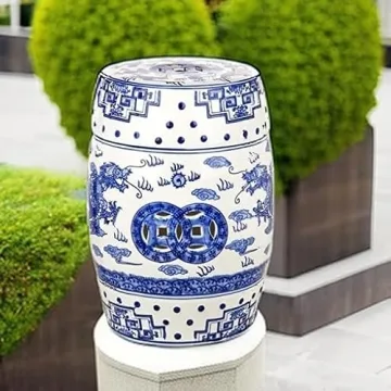 Elegant Safavieh Blue Ceramic Garden Stool for Home Decor