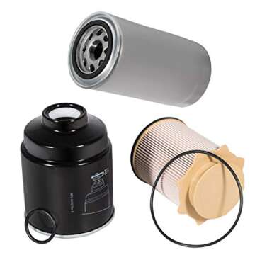 Fuel Filter Kit for 6.7L Cummins Diesel Engine included Oil Filter and Water Separator,Replace 68197867AB / 68157291AA / 5083285AA