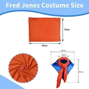ZOKJFDK Fred Orange Square Neck Scarf & Wig for Cosplay