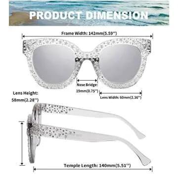 FEISEDY Women Vintage Rhinestone Sunglasses with UV400