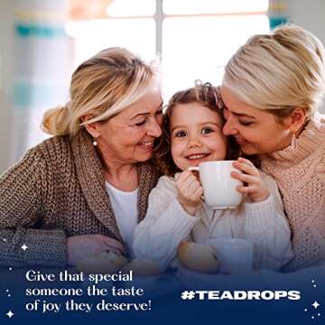 Tea Drops Organic Dessert Tea Sampler | Caffeine/Decaf Three Flavors Mix of Brand's Choice; Aloha Pineapple, Ginger Peach Cobbler, Orange Cinnamon Roll or Strawberry Shortcake | 15 Drops per Box