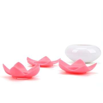 Bloss Lotus Cotton Swab Holder Q-tip Holder Cotton Bud Swabs Toothpick Organizer Dustproof Holder Home Decor - Pink