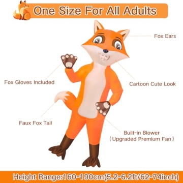 Anroog Inflatable Fox Costume for Adults Fun Cosplay Costume