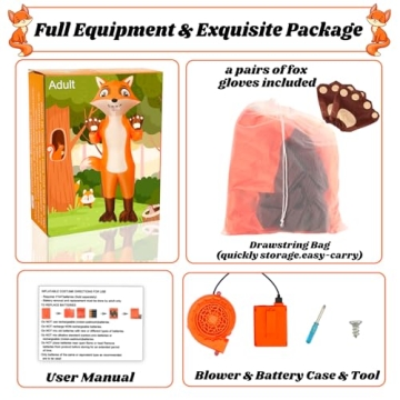 Anroog Inflatable Fox Costume for Adults Fun Cosplay Costume