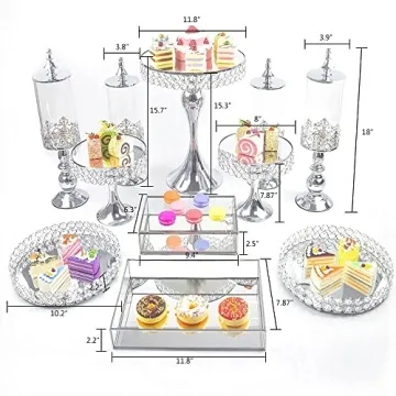 Elegant 11 PCS Silver Cake Stand Set for Every Occasion