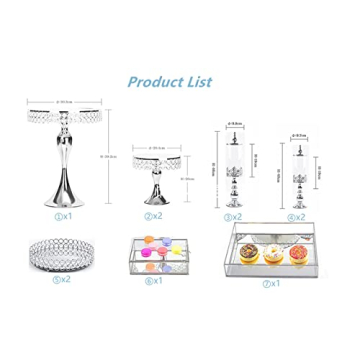 Elegant 11 PCS Silver Cake Stand Set for Every Occasion