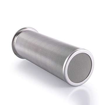 MODERNJOE'S Premium Infuser Cold Brew Coffee Maker for 2 Quart Wide Mouth Mason Jars. Cold Brew Coffee Filter. Iced Coffee and Tea. Heavy Duty Gauge 100 Micron Mesh 304 Stainless Steel