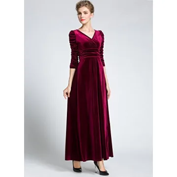 MedeShe Velvet Maxi Dress for Christmas Events
