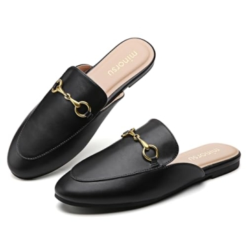 Stylish Minorsu Buckle Mules for Women - Comfortable & Versatile Footwear