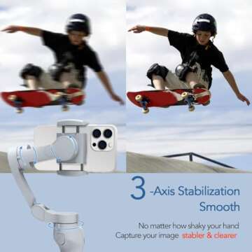 Gimbal stabilizer for Smartphone,3-Axis Phone Gimbal for Android & iPhone 14 Pro Max,Phone Stabilizer for Video Recording with Face/Object Tracking,Vlogging Kit,Portable-JCROBOT iSleeky L7C Pro…