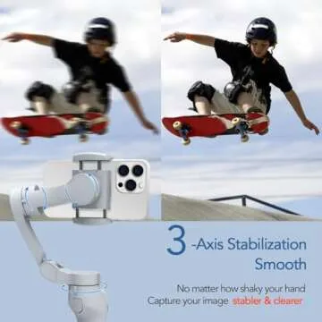 Gimbal stabilizer for Smartphone,3-Axis Phone Gimbal for Android & iPhone 14 Pro Max,Phone Stabilizer for Video Recording with Face/Object Tracking,Vlogging Kit,Portable-JCROBOT iSleeky L7C Pro…