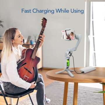 Gimbal stabilizer for Smartphone,3-Axis Phone Gimbal for Android & iPhone 14 Pro Max,Phone Stabilizer for Video Recording with Face/Object Tracking,Vlogging Kit,Portable-JCROBOT iSleeky L7C Pro…