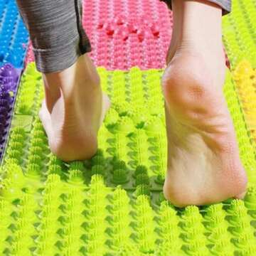 YOBEYI Foot Massage Mat Acupressure Mat Foot Reflexology Walking Toe Plate Massage Pad Bathroom Mat ...