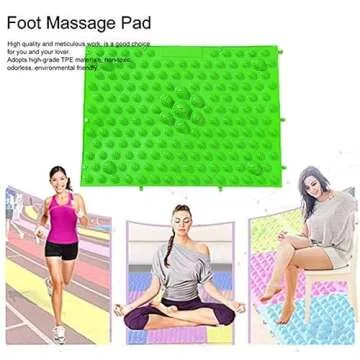 YOBEYI Foot Massage Mat Acupressure Mat Foot Reflexology Walking Toe Plate Massage Pad Bathroom Mat Yoga Mat Anti-Slip Mat Outdoor Game 4PCS (Green)