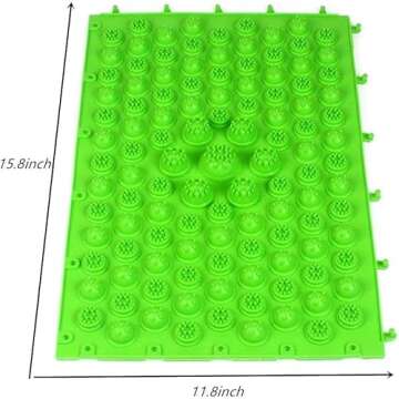YOBEYI Foot Massage Mat Acupressure Mat Foot Reflexology Walking Toe Plate Massage Pad Bathroom Mat Yoga Mat Anti-Slip Mat Outdoor Game 4PCS (Green)