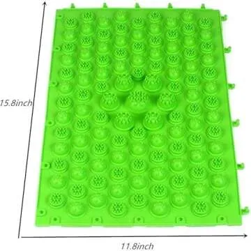 YOBEYI Foot Massage Mat Acupressure Mat Foot Reflexology Walking Toe Plate Massage Pad Bathroom Mat Yoga Mat Anti-Slip Mat Outdoor Game 4PCS (Green)