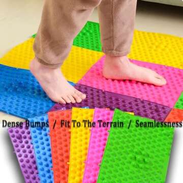 YOBEYI Foot Massage Mat Acupressure Mat Foot Reflexology Walking Toe Plate Massage Pad Bathroom Mat Yoga Mat Anti-Slip Mat Outdoor Game 4PCS (Green)