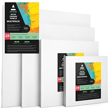 ARTEZA Canvas Boards for All Painting Styles, 28 Panels