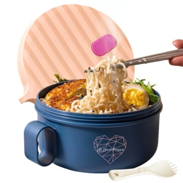 AI LOVE PEACE Microwave Ramen Bowl, Noodle Bowl, Portable Ramen Cooker, Instant Ramen Noodle Bowls, ...