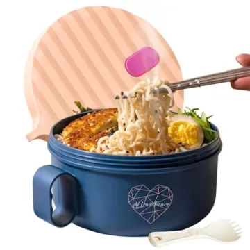 AI LOVE PEACE Microwave Ramen Bowl, Noodle Bowl, Portable Ramen Cooker, Instant Ramen Noodle Bowls, ...