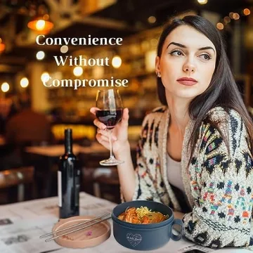 AI LOVE PEACE Microwave Ramen Bowl, Noodle Bowl, Portable Ramen Cooker, Instant Ramen Noodle Bowls, Microwave Pasta Cooker,Microwave Safe Soup Bowl,Dorm Microwave Ramen Pot, BPA Free(Pink)