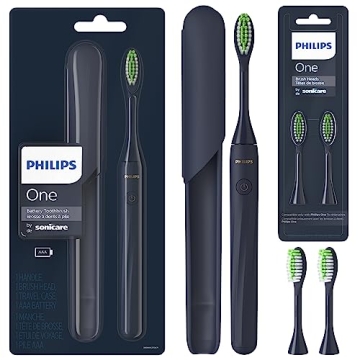 Philips One by Sonicare Battery Toothbrush - Midnight Blue BD1002/AZ with 3 Brush Heads