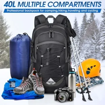 Lightweight 40L Hiking Backpack - Waterproof & Foldable