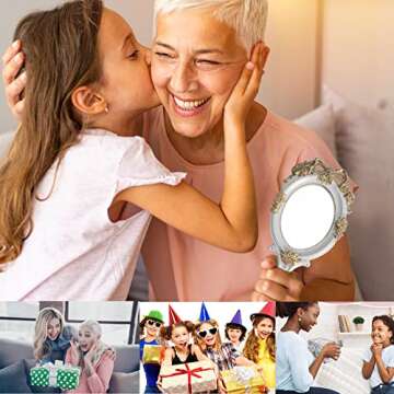 Taywes Vintage Handheld Mirror - Elegant Flower Design