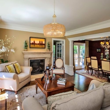 Gold Rattan Chandelier: 5-Light Boho Dining Room Fixture