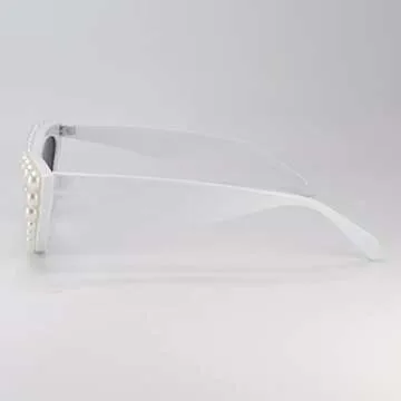 FUPRECIOUS Pearl Cat Eye Sunglasses Womens Cute Fashion Trendy Eyewear