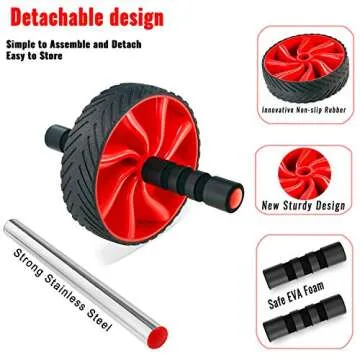 N1Fit Ab Roller Wheel - Sturdy Ab Workout Equipment for Core Workout - Ab Exercise Equipment as Abdominal Muscle toner - Ab exercise equipment used as at home workout equipment for both Men & Women