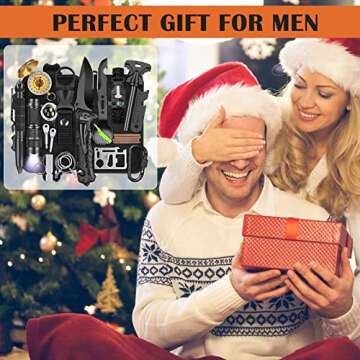 LeadNear 35 in 1 Survival Kit, Gifts for Dad Men Husband, Powerful Survival Gear and Equipment, Birt...