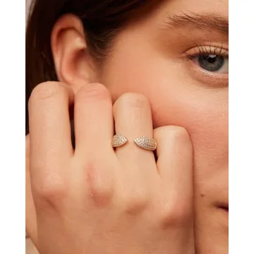 PAVOI Rhodium Plated Cuff Ring for Women - Stylish and Eco-Friendly