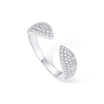 PAVOI Rhodium Plated Cuff Ring for Women - Stylish and Eco-Friendly
