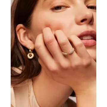 PAVOI Rhodium Plated Cuff Ring for Women - Stylish and Eco-Friendly