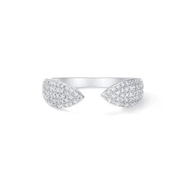 PAVOI Rhodium Plated Cuff Ring for Women - Stylish and Eco-Friendly