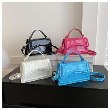 XMLiZhiGu Small Crossbody Bag，Cute Purse for Women trendy，Girls Top Handle Clutch Handbag White