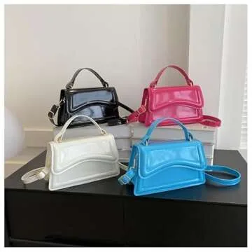 XMLiZhiGu Small Crossbody Bag，Cute Purse for Women trendy，Girls Top Handle Clutch Handbag White