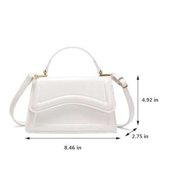 XMLiZhiGu Small Crossbody Bag，Cute Purse for Women trendy，Girls Top Handle Clutch Handbag White