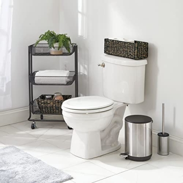 mDesign Woven Hyacinth Toilet Roll Holder - Stylish Organizer