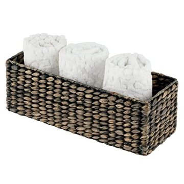 mDesign Woven Hyacinth Toilet Roll Holder - Stylish Organizer