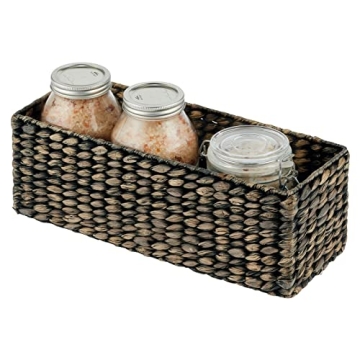 mDesign Woven Hyacinth Toilet Roll Holder - Stylish Organizer