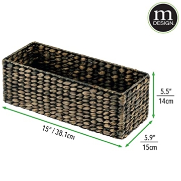 mDesign Woven Hyacinth Toilet Roll Holder - Stylish Organizer