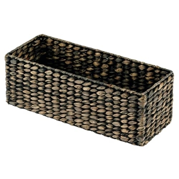 mDesign Woven Hyacinth Toilet Roll Holder - Stylish Organizer