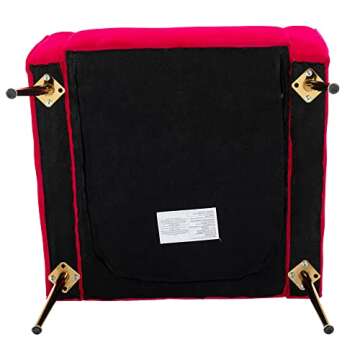 DM Furniture Accent Chairs Set of 2 Comfy Velvet Armchair with Gold Legs/Wing Back Upholstered Reading Chair Lounge Chairs for Bedroom Living Room, Rose Pink