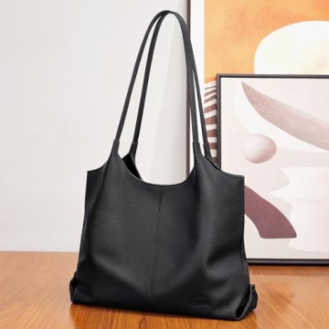 Cnoles Elegant Hobo Bag for Women - Top Handle Leather Tote