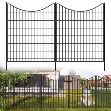 12 Panels No Dig Decorative Garden Fence - 33"H x 28.8ft Long Animal Barrier