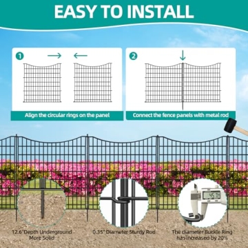 No Dig Decorative Garden Fence 12 Panels 33"H