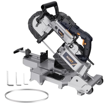 MAXXT 10 Amp 5 Inch Deep Cut Bandsaw - Lightweight, Portable Metal & Wood Cutter