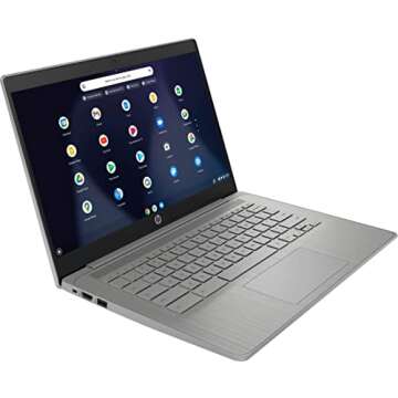 HP Chromebook Laptop Student Business (2023 Model),14‘ HD Display,Quad-Core Intel Celeron N4120 (Upto 2.6GHz),4GB RAM,64GB eMMC,HD Webcam,WiFi 5,UHD Graphics,Chrome OS +HubxcelAccessory,Modern Gray